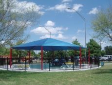 hexagon shade structure for a playground
