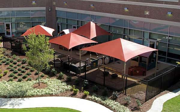 hip roof square shades for playgrounds